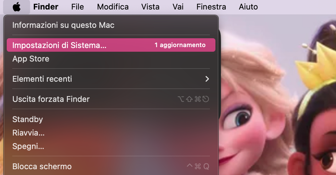 Per mantenere il software aggiornato, vai su menu Apple > Preferenze di Sistema oppure Impostazioni di Sistema, a seconda della versione di macOS che stai usando.
