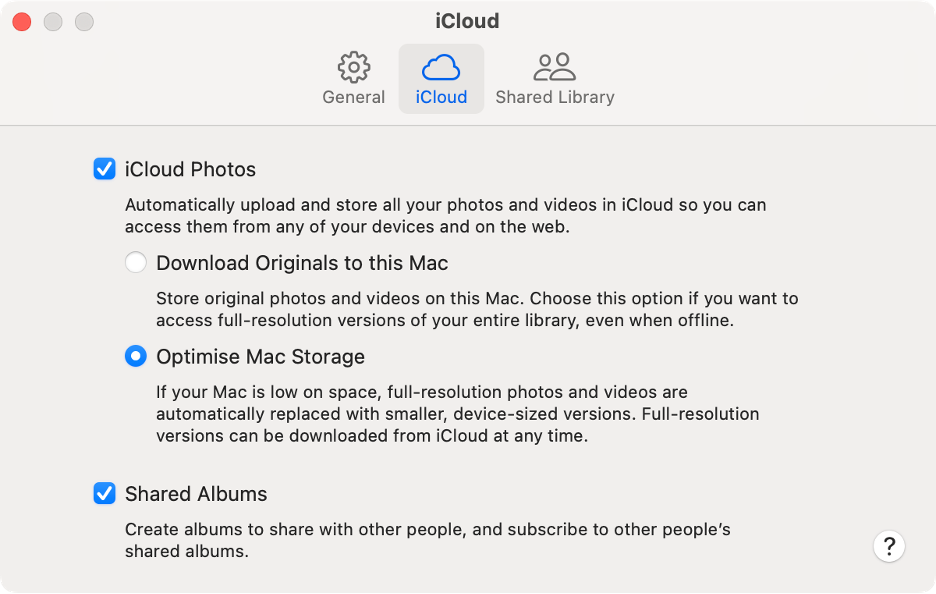 To stop iCloud syncing on Mac, uncheck the iCloud Photos box.