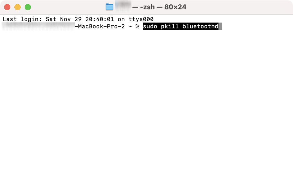 To solve Bluetooth issues on your Mac with macOS Sequoia, type in the sudo pkill bluetoothd command, press Enter, and enter your admin password.