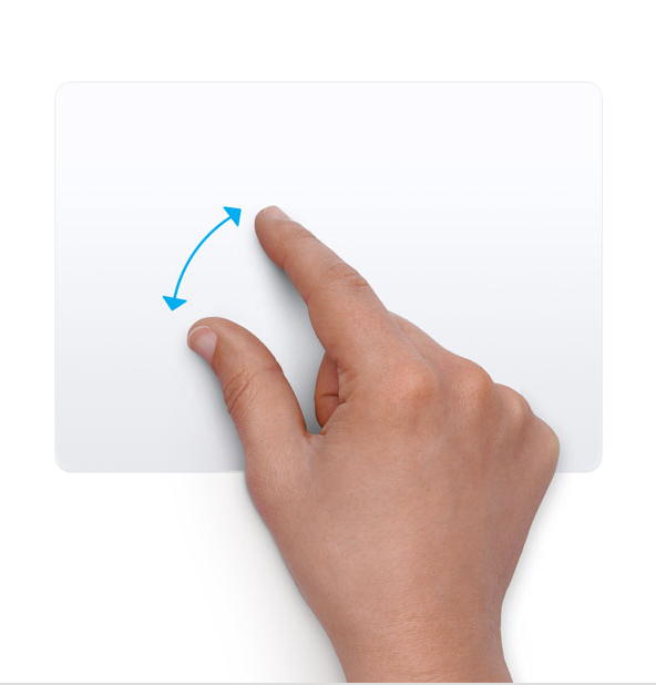 Pinch two fingers together on the trackpad surface to manually zoom out of the current view and restore the original screen scale for your Mac.