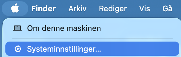 Reduser systemdata på Mac ved først å sjekke hvor mye du har. Å gå til Apple-logoen > Systeminnstillinger er det første steget.