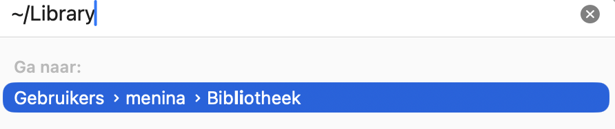 Om ruimte op je Mac vrij te maken, typ  /Library en druk op Enter.