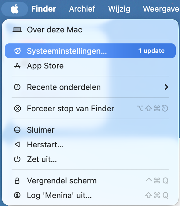 Open Systeeminstellingen via het Apple-menu.