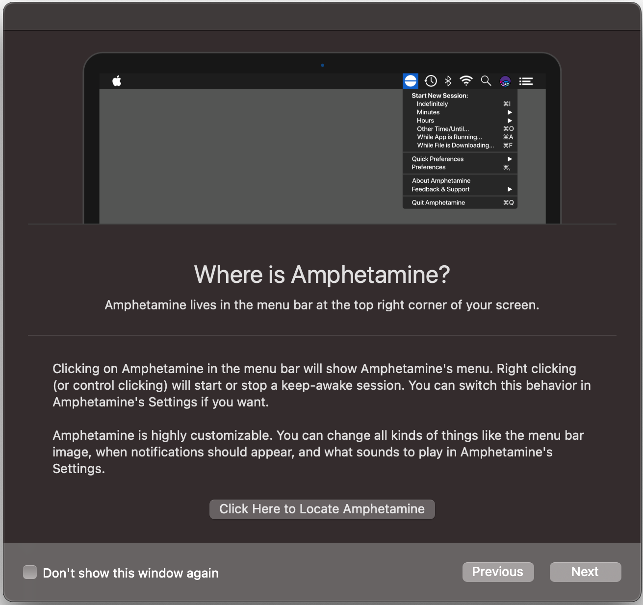 Scarica Amphetamine dal Mac App Store. Avvialo, poi consulta le informazioni introduttive per scoprire come funziona.