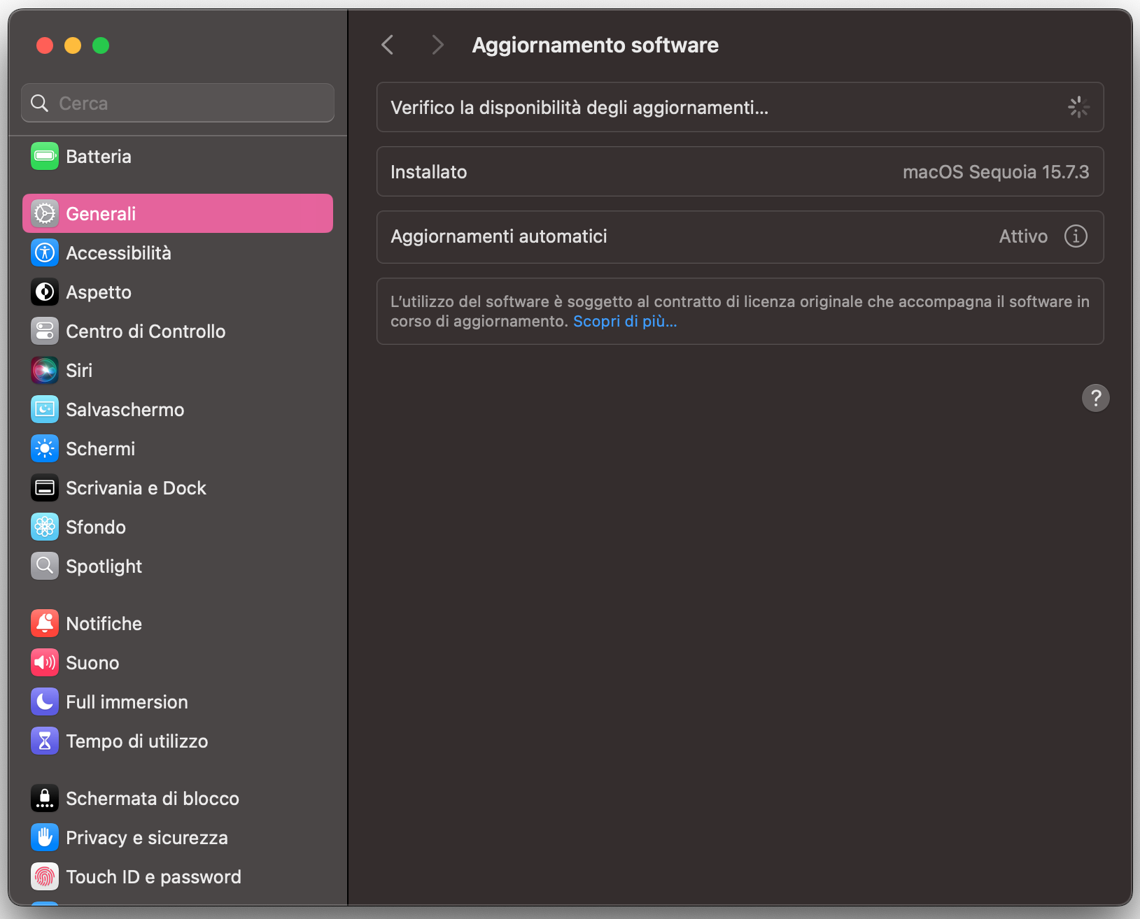 Se è disponibile un aggiornamento per il tuo Mac, vedrai il pulsante Aggiorna ora. Cliccalo per avviare l’aggiornamento.