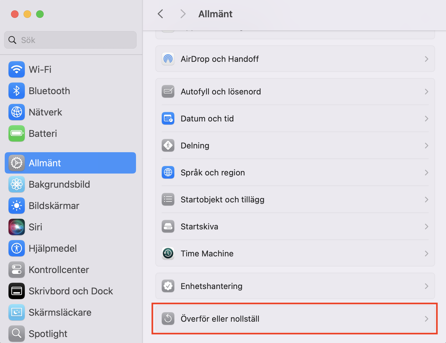 Att ta bort all din data från din Mac kan räcka för att även ta bort skadlig programvara. Tänk på att du förlorar alla dina filer och inställningar om du gör detta.