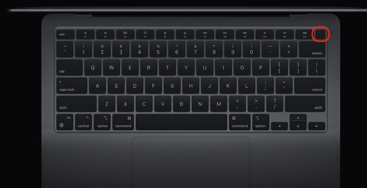 A mockup of a Mac keyboard is depicted. To fix the IMDPersistenceAgent issue, turn your Mac off and immediately hold down the power button.