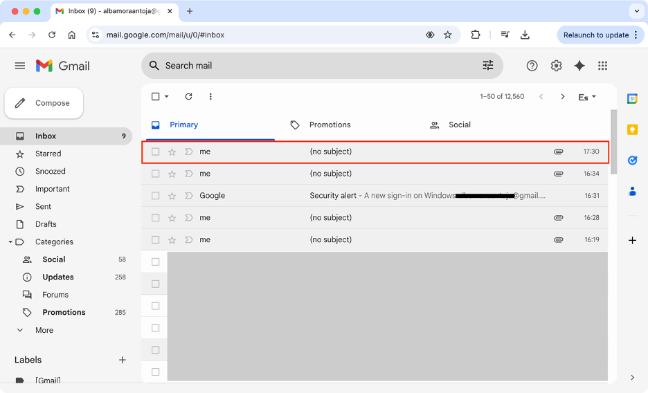 To view a .dat file from Gmail, open the forwarded email containing the document.