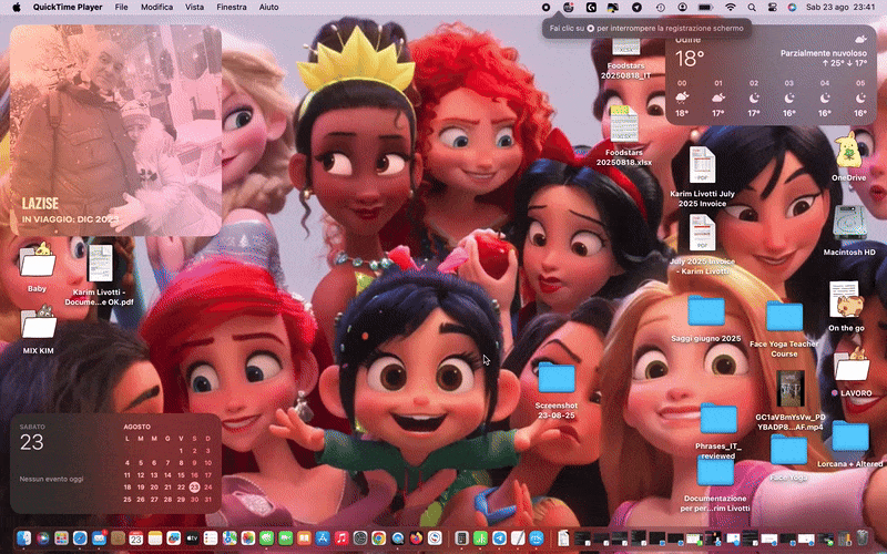 La scrivania di macOS mostra il menu che appare dopo il clic destro. Seleziona Utilizza pile per organizzare tutti i file in gruppi.
