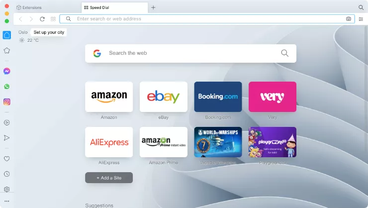 opera New Tab