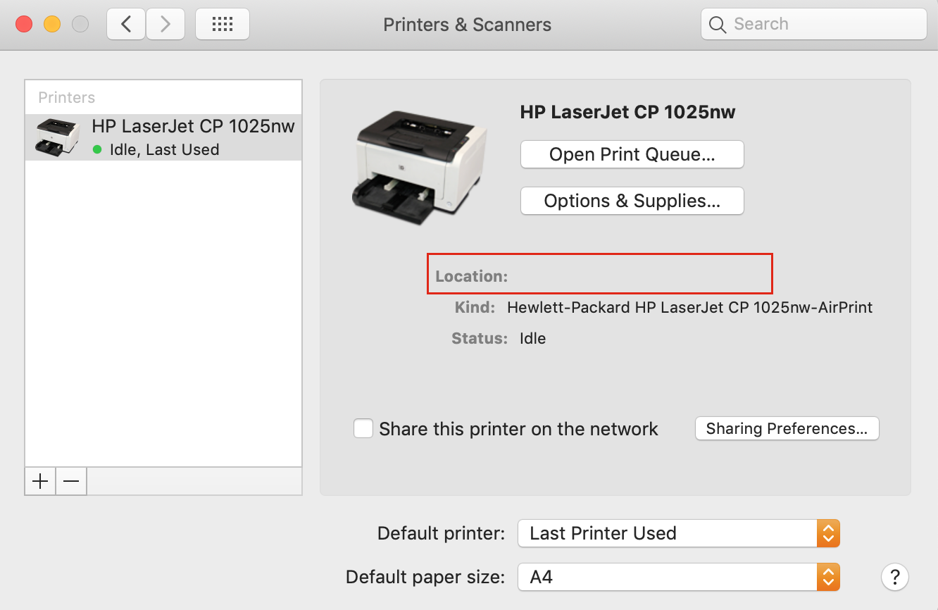 how to get mac address of a printer