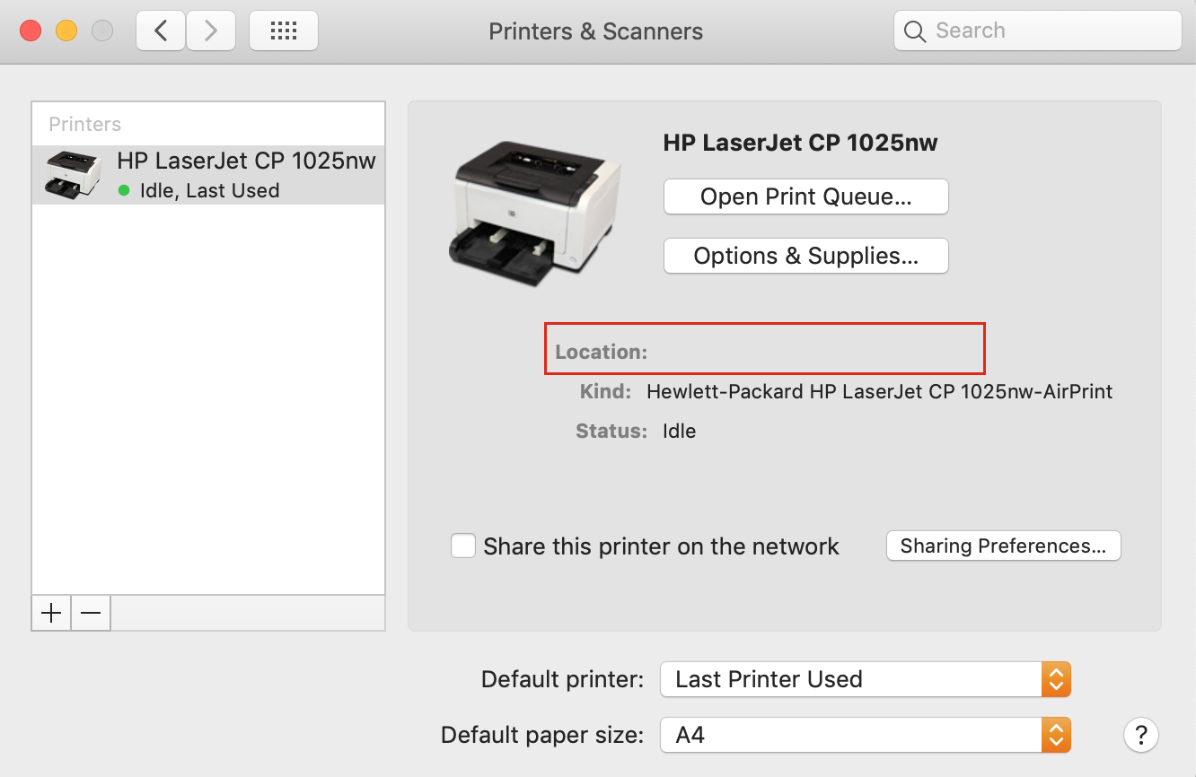 how to check the mac address of a printer