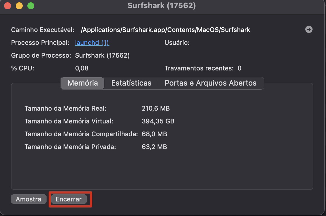 Enquanto o aplicativo que mais consome é selecionado com um clique duplo, você pode confirmar para encerrá-lo clicando no botão Encerrar.