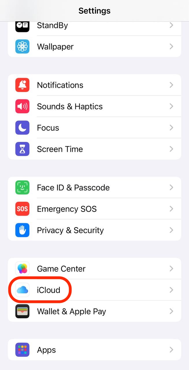 In Settings, tap your name, select iCloud, then choose Photos to manage syncing options and control how your images are stored.