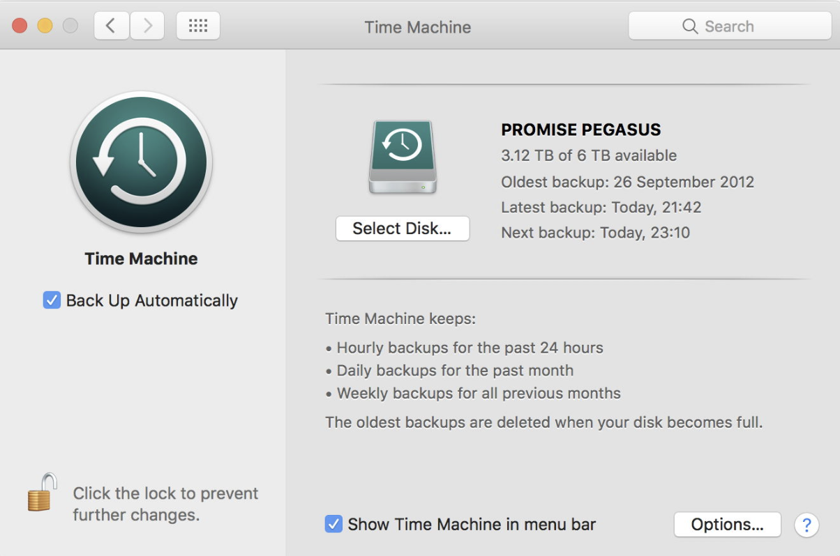 After selecting your external drive, choose it as the place to save all your files by pressing Use Disk. You can also tick Backup Automatically once your drive has been added correctly. Then you’ll be able to have all your data and files savely backed up when you proceed to factory resert mac with Sierra macOS.