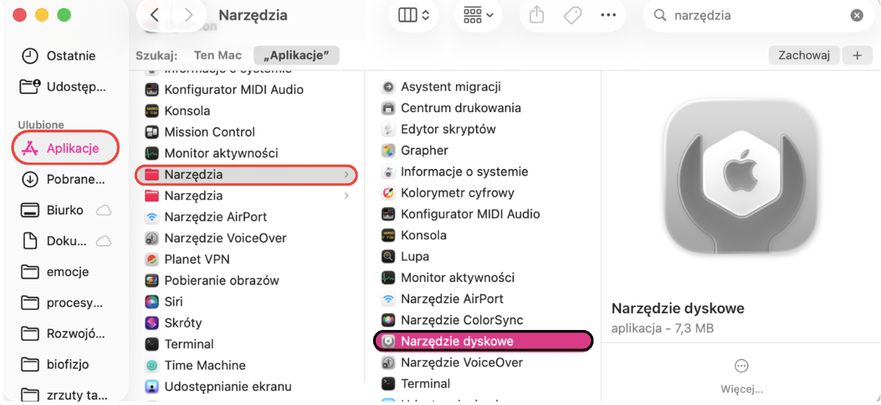 Uruchomienie funkcji Pierwsza pomoc w Narzędziu dyskowym to kolejna czynność konserwacyjna, której możesz użyć, aby zoptymalizować Maca po aktualizacji do najnowszej wersji macOS lub po zaktualizowaniu zainstalowanych aplikacji.