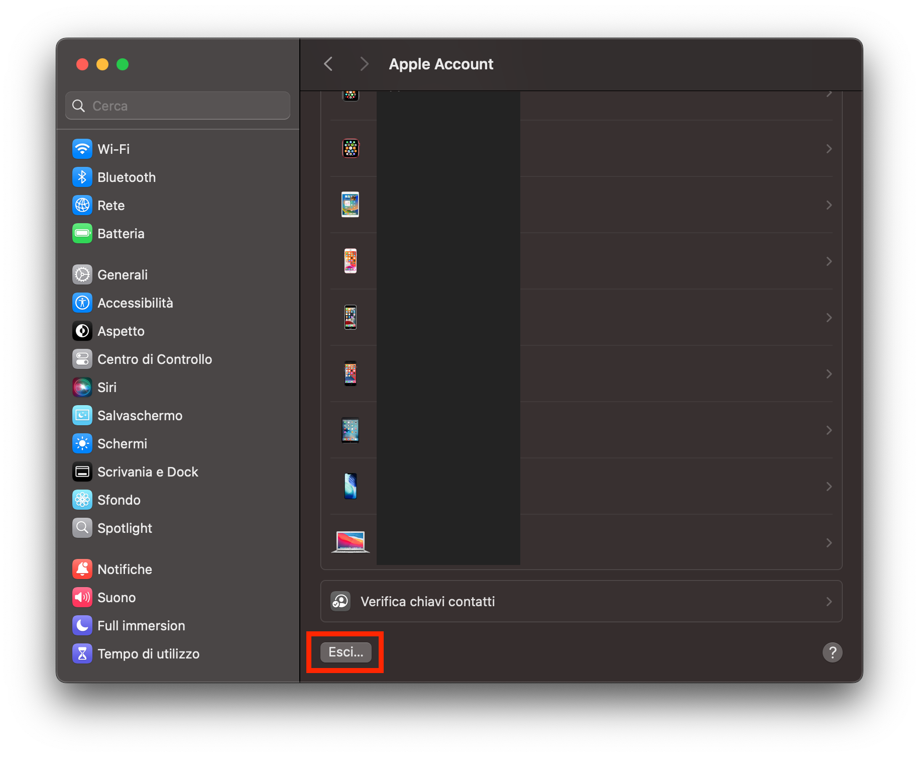 Seleziona Cancella tutto il contenuto e le impostazioni sui Mac con Apple Silicon o chip T2 per rimuovere dati, app e impostazioni, ripristinando il dispositivo alle impostazioni di fabbrica.