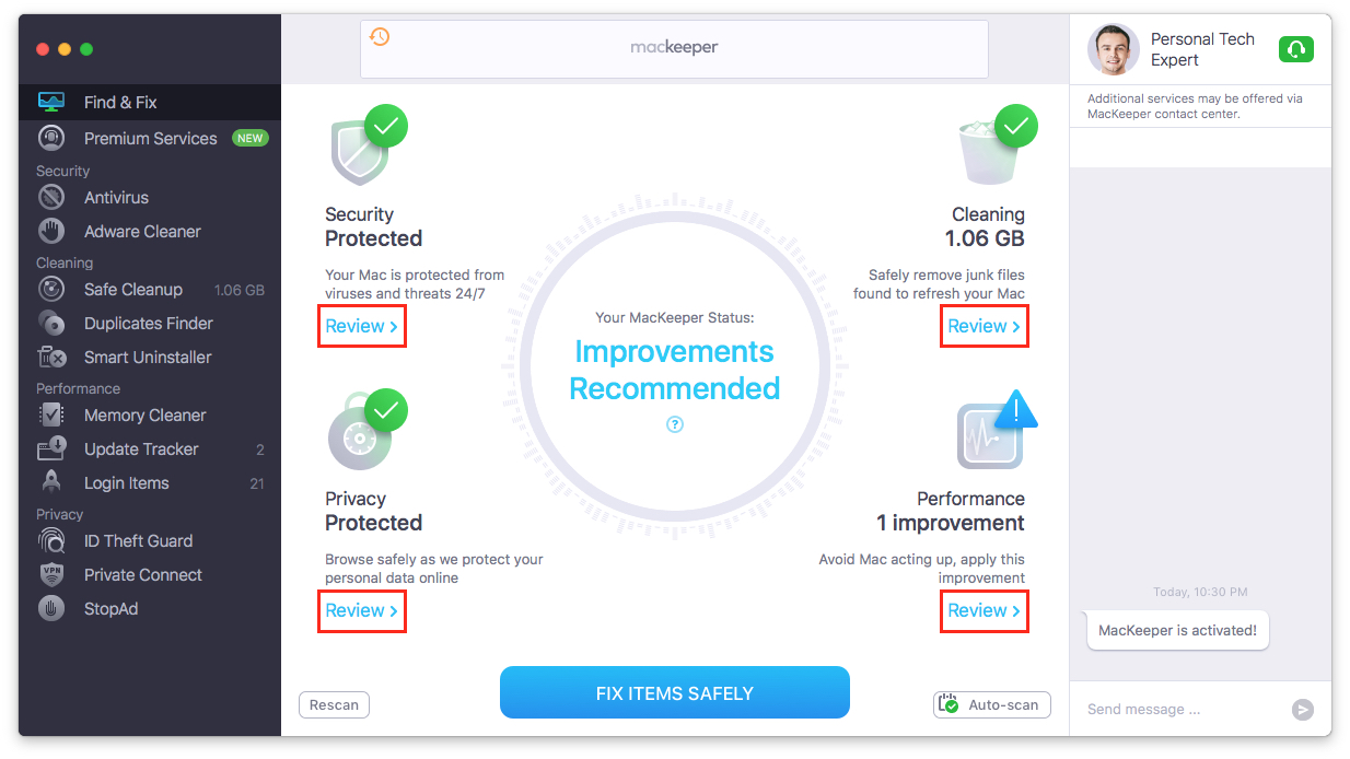 find & fix tab with the review buttons highlighted find & fix tab with the review buttons highlighted