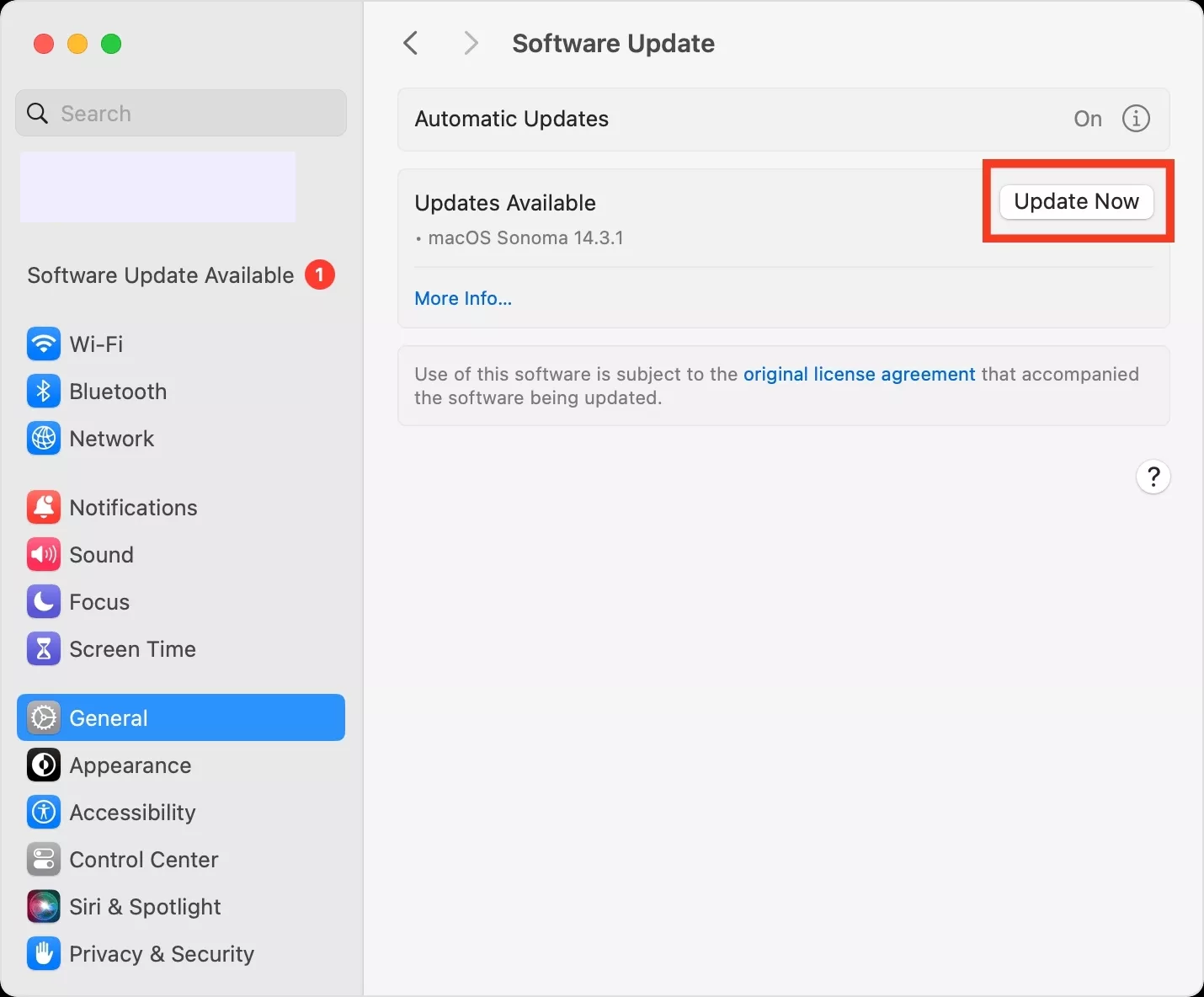 Mac’s Software Update page is opened in General Settings. Click on Update Now to update macOS and fix the clock error on your Mac. Mac’s Software Update page is opened in General Settings. Click on Update Now to update macOS and fix the clock error on your Mac.