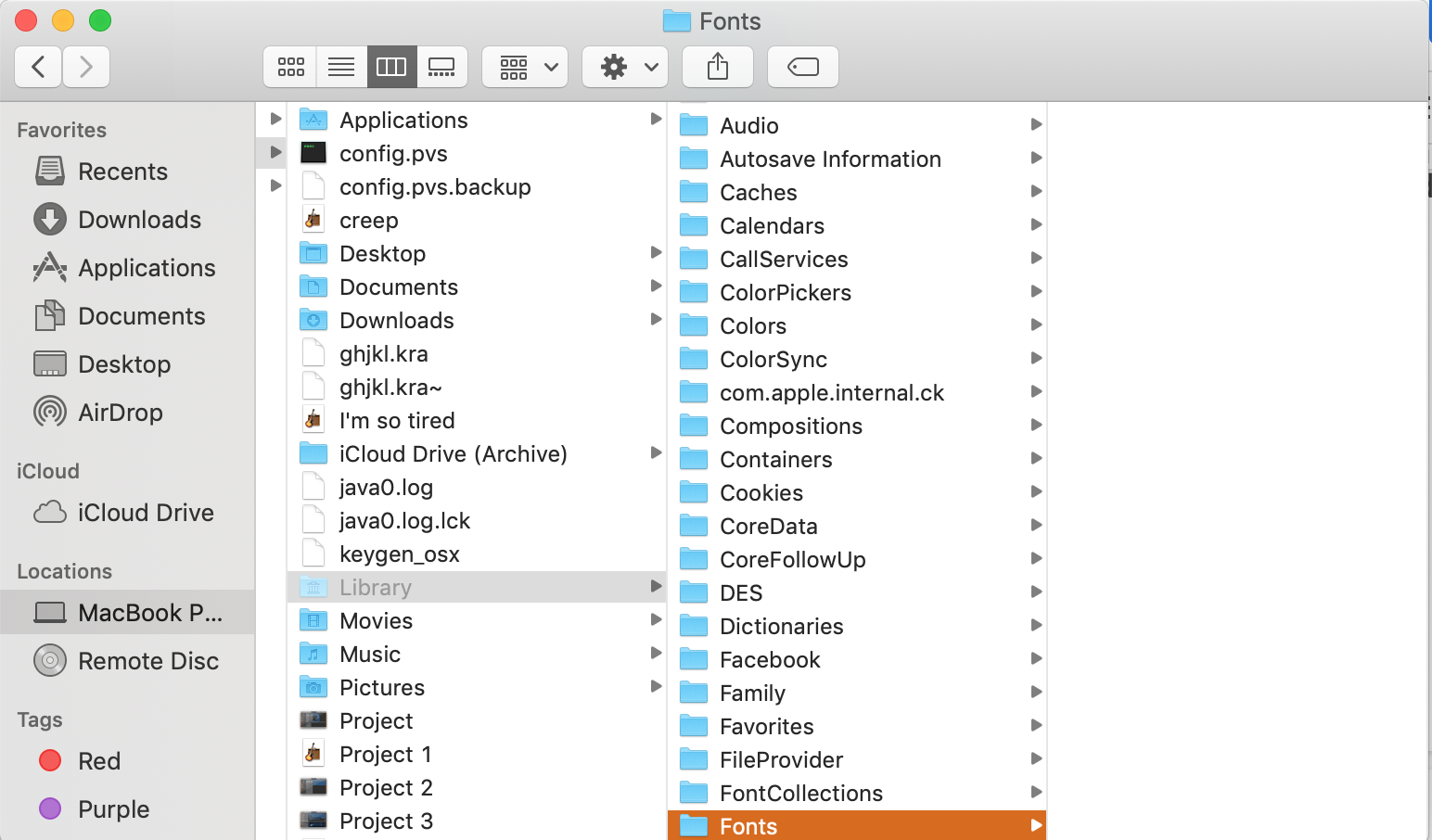 fonts folder in the library in finder fonts folder in the library in finder