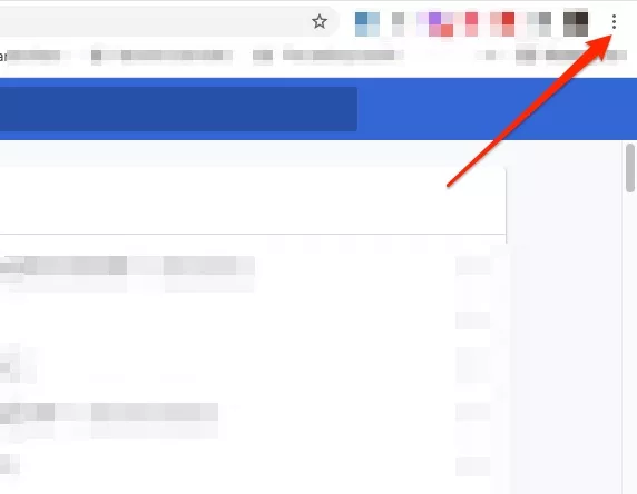 three dots menu in chrome