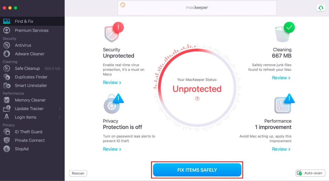 mackeeper find & fix mackeeper find & fix