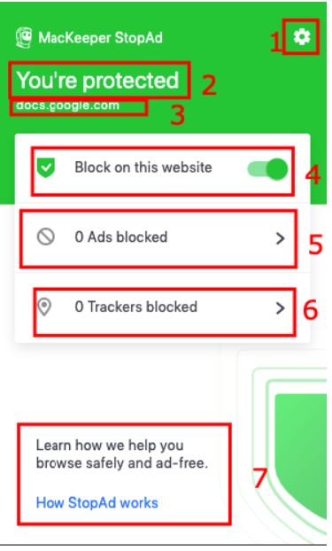StopAd browser extension options StopAd browser extension options