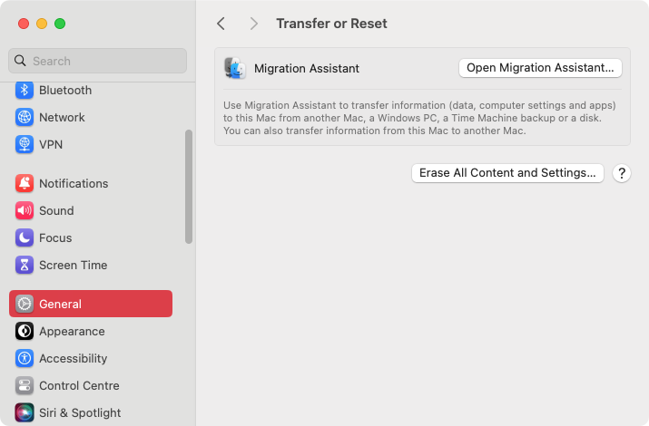 In System Settings, choose to 'Erase All Contents and Settings'. Follow all the on-screen instructions to successfully complete this process.