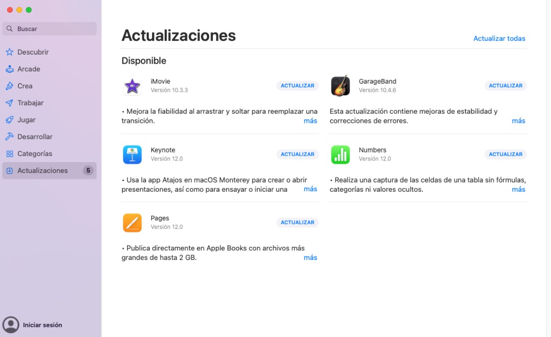 App Store > actualizaciones App Store > actualizaciones