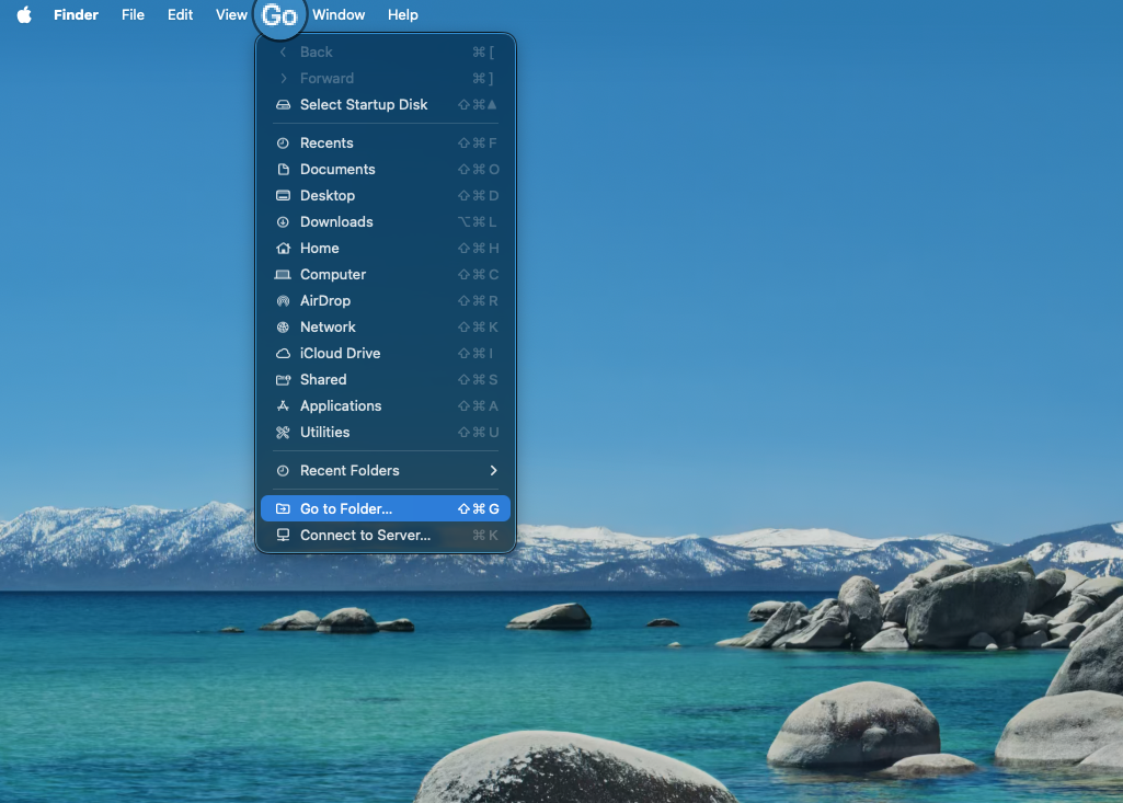To remove Firefox leftover files on Mac, open Finder, click Go in the menu bar, then select Go to Folder.