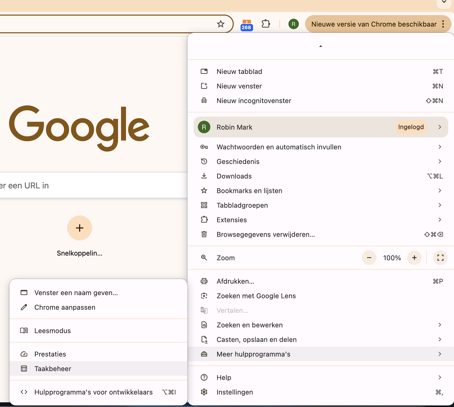 De Chrome Taakbeheerder laat je zien welke extensies op je Mac actief zijn en welke bronnen ze gebruiken.