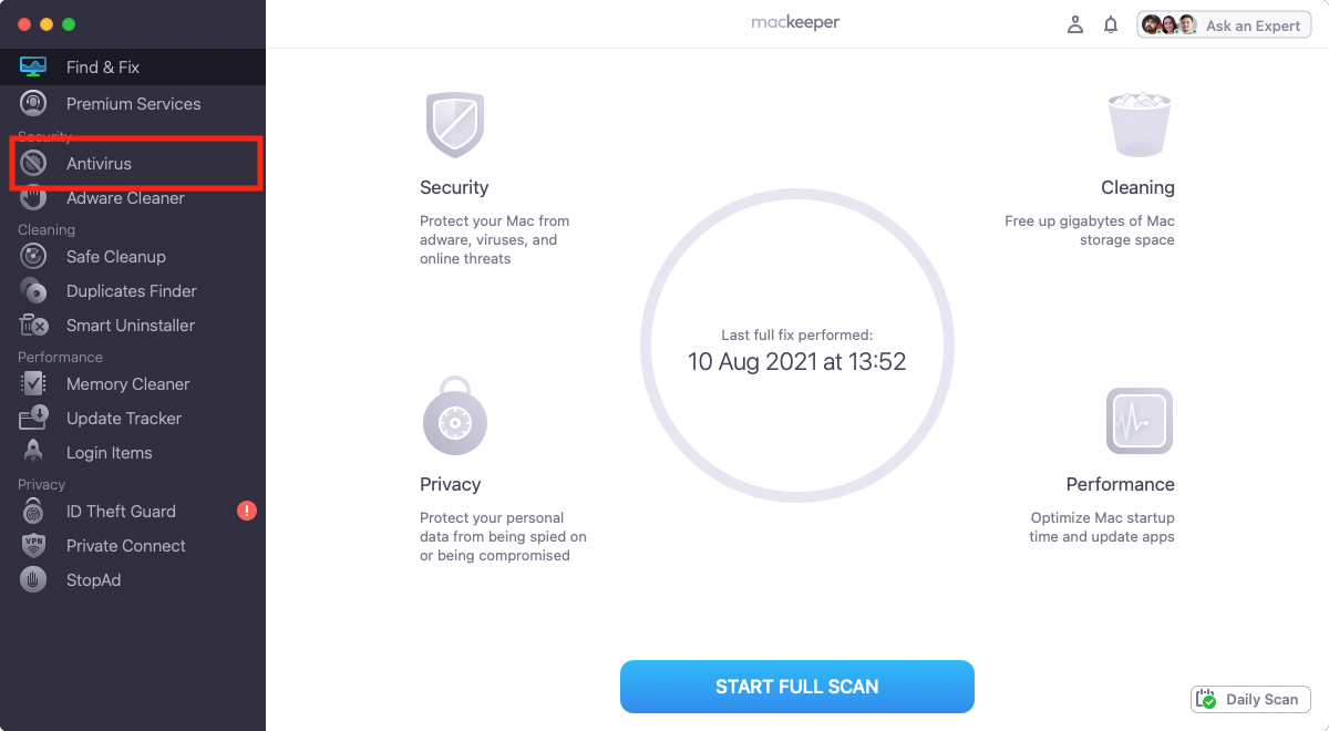 Open MacKeeper Antivirus Open MacKeeper Antivirus
