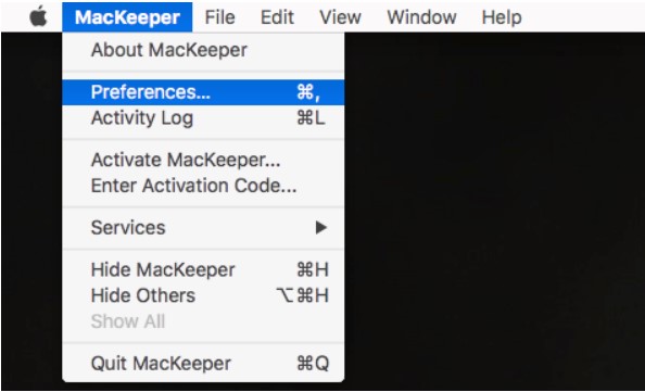 MacKeeper preferences MacKeeper preferences