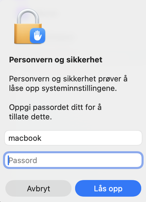 Hvis du blir bedt om det, skriv inn administratorpassordet ditt, og klikk deretter på knappen «Endre innstillinger» eller trykk på Enter-tasten på tastaturet.