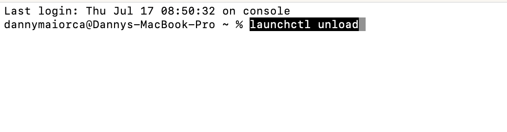 While an advanced option, you can disable the daemon via your computer's Terminal app. To do so, launch Terminal and type launchctl unload, before hitting the Enter key.