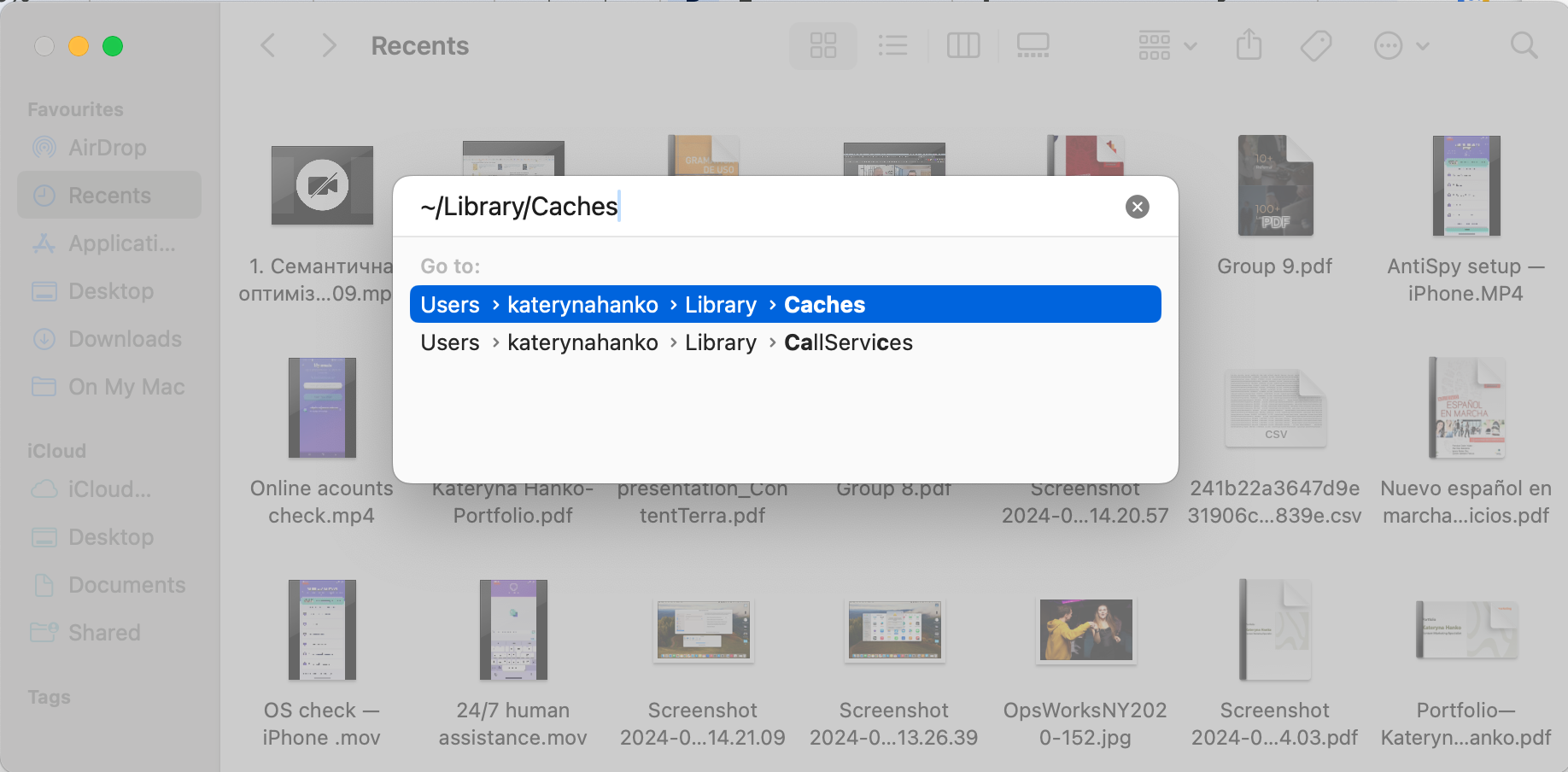 The Finder app shows the Go to Folder feature. Go to Type ~/Library/Caches to delete browser cache on Mac. The Finder app shows the Go to Folder feature. Go to Type ~/Library/Caches to delete browser cache on Mac.