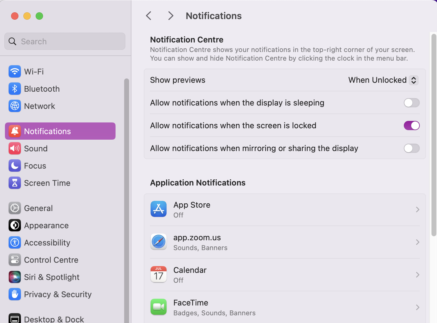 To check if your Facetime settings are behind the annoying sound notifications on your MacBook Air or Pro, begging by opening up System Settings. Go to Notifications and click on Facetime.