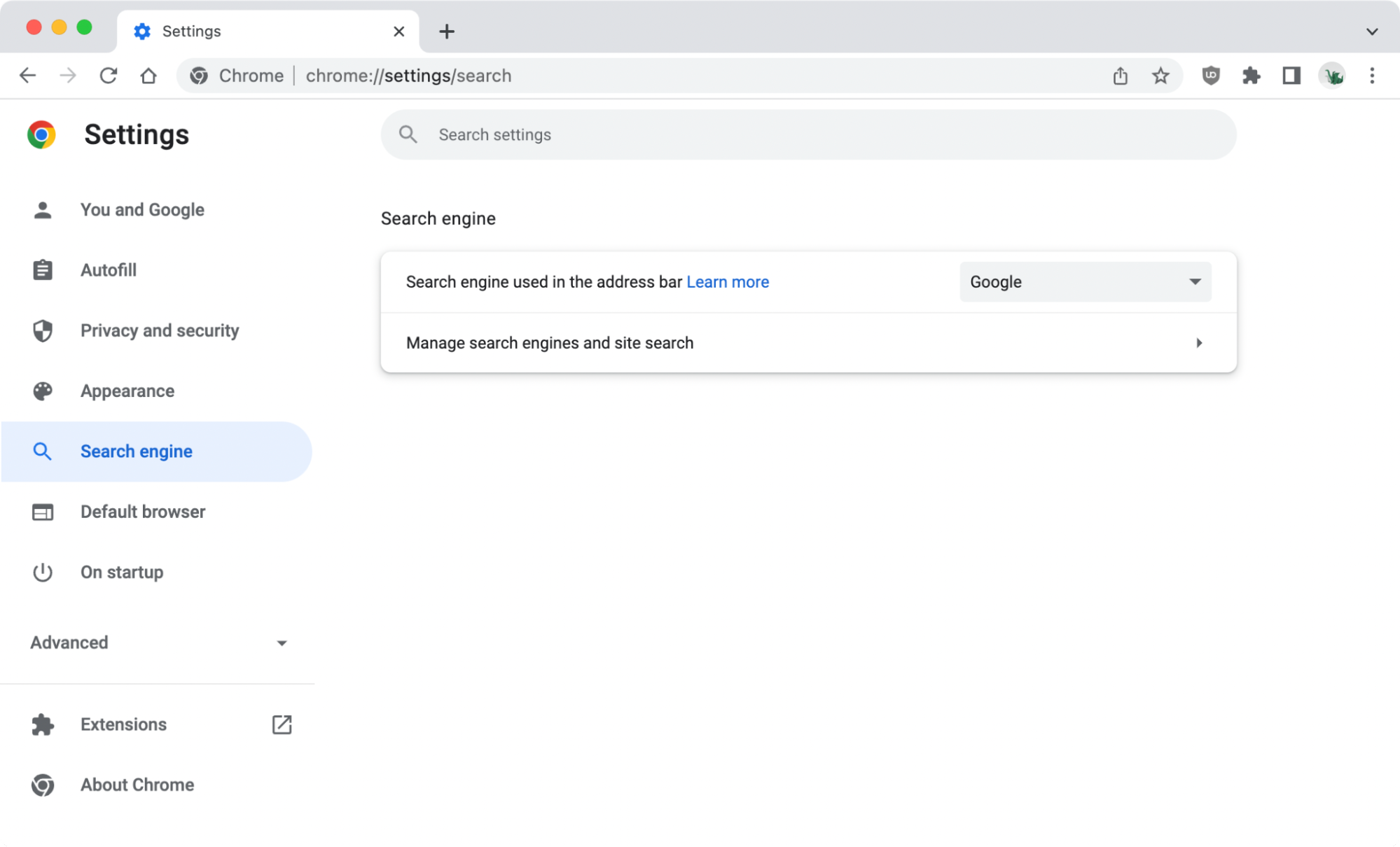 To change search engine in Chrome go to Chrome Settings and choose Search engine settings To change search engine in Chrome go to Chrome Settings and choose Search engine settings