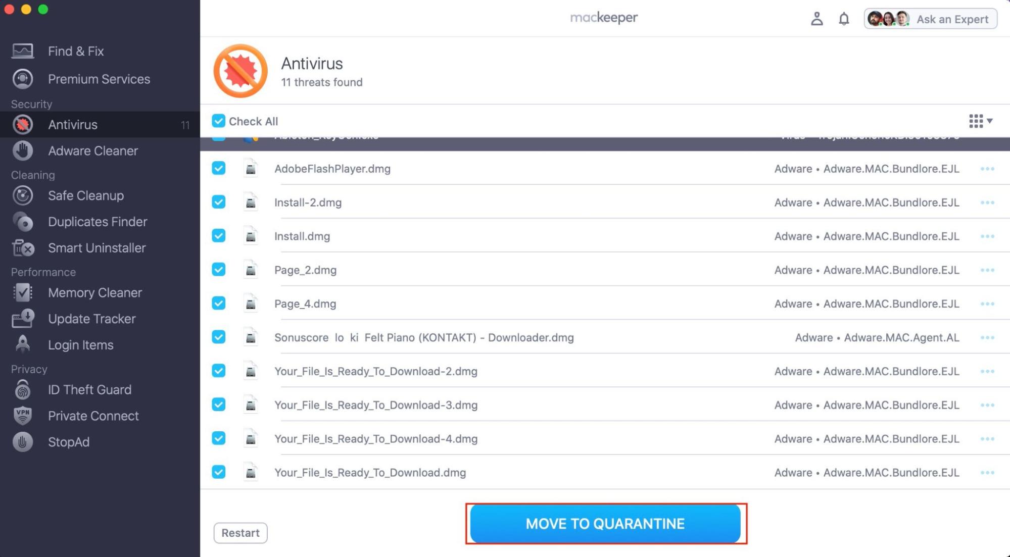 MacKeeper Antivirus User Interface MacKeeper Antivirus User Interface