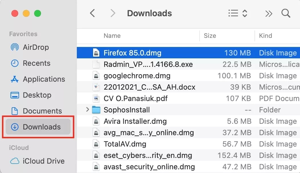 finder downloads folder