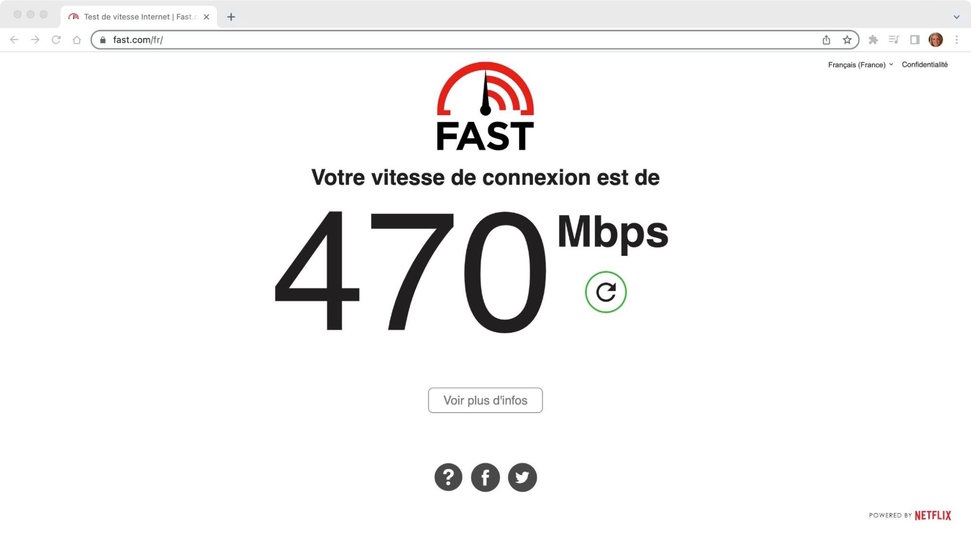 Pour tester la vitesse de connexion de votre Internet, utilisez un site Web pour vérifier les délais de téléchargement et d'upload