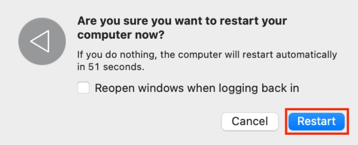 Restart your Mac Restart your Mac