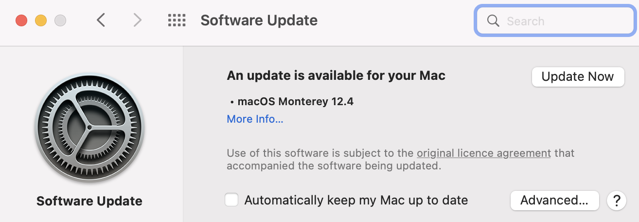 update to macos monterey