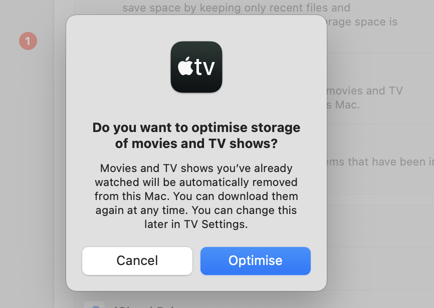 After turning on Optimized Storage, you'll first need to confirm your decision. Tap the blue Optimize button to bring it into effect. After turning on Optimized Storage, you'll first need to confirm your decision. Tap the blue Optimize button to bring it into effect.