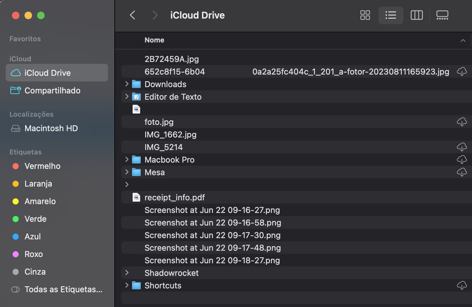 Recupere ícones desaparecidos da Mesa do Mac usando o iCloud Drive. Para isso, clique em Finder e selecione iCloud Drive na barra lateral do Finder. Abra a pasta Mesa, copie tudo que está nela e cole na pasta Mesa local.