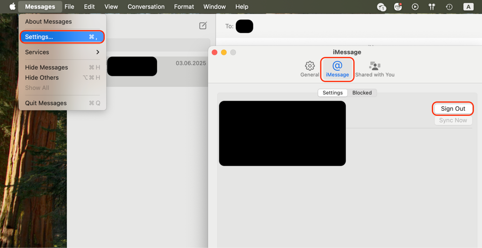 Go to Messages > Settings > iMessage and select Sign Out, then open Bluetooth to unpair connected devices for a clean Mac handover.