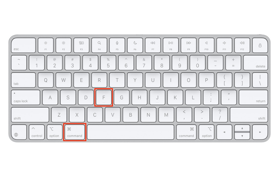 To see all files on your Mac with your keyboard, press Command + F in Finder to use the search tool.