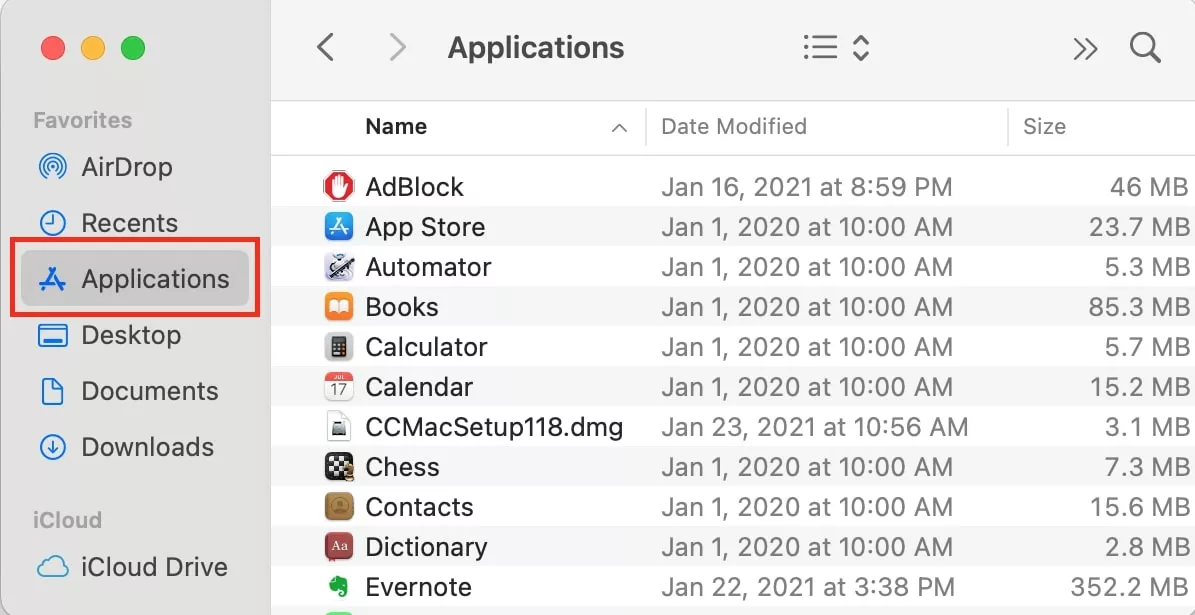 applications folder