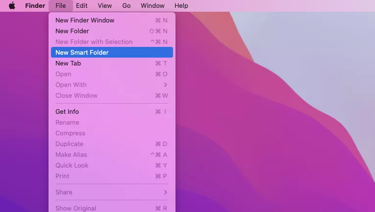 Finder > File > New Smart Folder