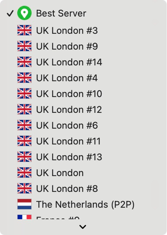 To turn on MacKeeper’s Private Connect on your Mac, choose a VPN server location.